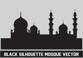 Mosque Black Silhouette Icon Illustration for islamic Element vector