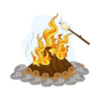 Illustration of bonfire vector