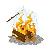 Illustration of bonfire vector