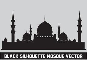 Mosque Black Silhouette Icon Illustration for islamic Element vector