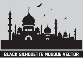 Mosque Black Silhouette Icon Illustration for islamic Element vector