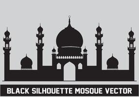 Mosque silhouette bundle white background vector