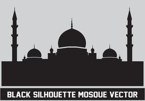 mezquita silueta negro color para islámico diseño vector