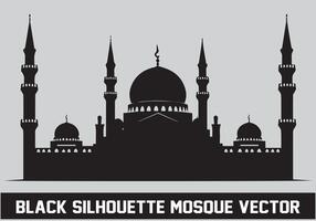 mezquita silueta haz blanco antecedentes vector