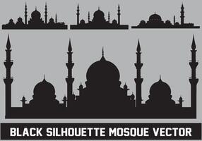 Mosque silhouette bundle white background vector