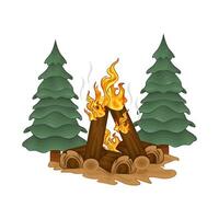 Illustration of bonfire vector