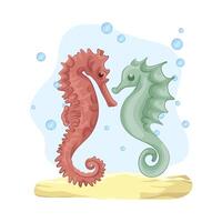 Illustration of seahorse vector