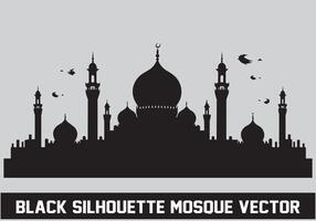 Mosque Black Silhouette Icon Illustration for islamic Element vector