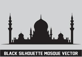 Mosque silhouette bundle white background vector