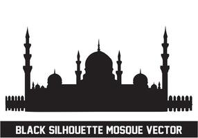 Mosque silhouette bundle white background vector