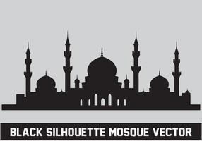 Mosque Black Silhouette Icon Illustration for islamic Element vector