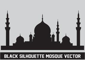 mezquita silueta negro color para islámico diseño vector