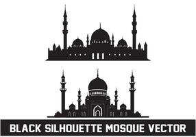 mezquita silueta haz blanco antecedentes vector