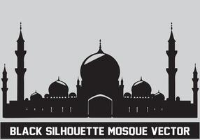 mezquita negro silueta icono ilustración para islámico elemento vector