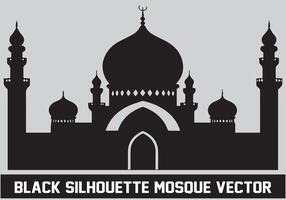 Mosque silhouette bundle white background vector