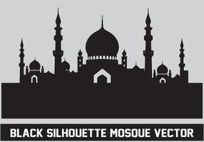 mezquita silueta haz blanco antecedentes vector