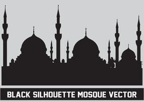 mezquita silueta negro color para islámico diseño vector