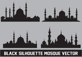 mezquita silueta haz blanco antecedentes vector