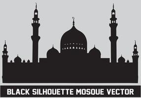 Mosque silhouette bundle white background vector