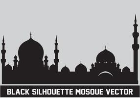 Mosque Black Silhouette Icon Illustration for islamic Element vector