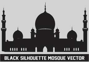 Mosque silhouette bundle white background vector