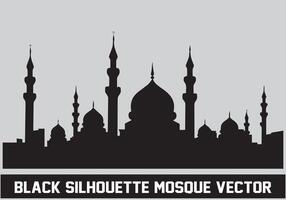 Mosque Black Silhouette Icon Illustration for islamic Element vector