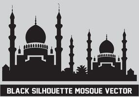 mezquita silueta haz blanco antecedentes vector