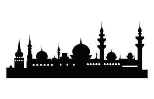 Hyderabad City Skyline black Silhouette vector