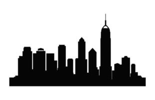 Hong Kong Skyline Silhouette isolated on a white background vector