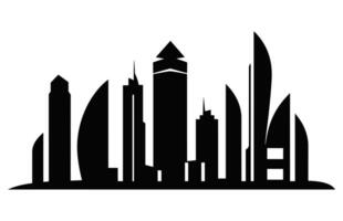 Abu Dhabi City Skyline Silhouette isolated on a white background vector