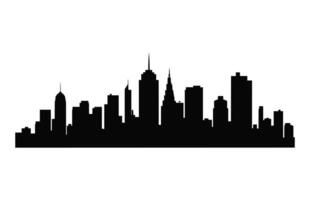 City building black Silhouette isolated on a white background vector