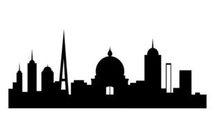 Delhi City Skyline Silhouette isolated on a white background vector