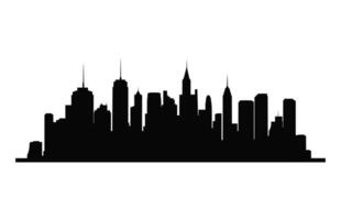 City building black Silhouette isolated on a white background vector