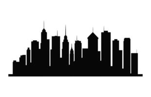 City building black Silhouette isolated on a white background vector