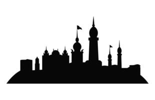 Chennai Skyline Silhouette isolated on a white background vector