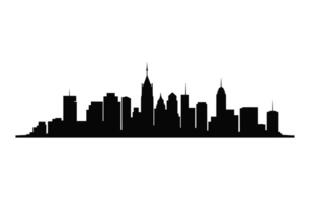 City building Silhouette isolated on a white background vector