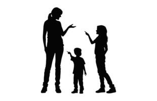 Mom and child Silhouette isolated on a white background vector
