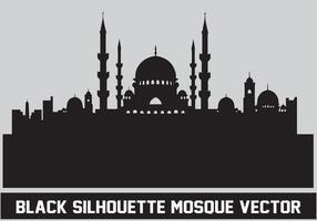 Mosque Black Silhouette Icon Illustration for islamic Element vector