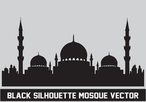 mezquita silueta negro color para islámico diseño vector