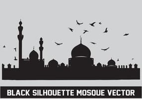 Mosque Black Silhouette Icon Illustration for islamic Element vector