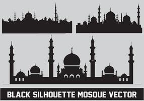 mezquita silueta haz blanco antecedentes vector