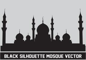 Mosque Black Silhouette Icon Illustration for islamic Element vector