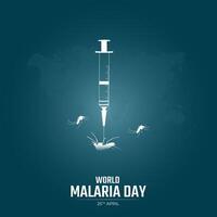 mundo malaria día conciencia día social medios de comunicación póster diseño vector