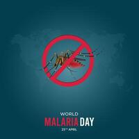 mundo malaria día conciencia día social medios de comunicación póster diseño vector