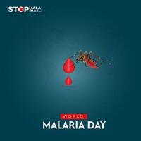 mundo malaria día conciencia día social medios de comunicación póster diseño vector