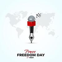 World Press Freedom Day Social Media Post. World Press Freedom Day or World Press Day To Raise Awareness of The Importance of Freedom of The Press. vector