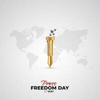 World Press Freedom Day Social Media Post. World Press Freedom Day or World Press Day To Raise Awareness of The Importance of Freedom of The Press. vector