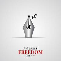 World Press Freedom Day Social Media Post. World Press Freedom Day or World Press Day To Raise Awareness of The Importance of Freedom of The Press. vector