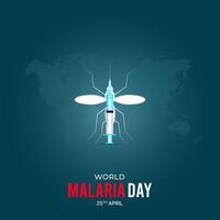 mundo malaria día conciencia día social medios de comunicación póster diseño vector