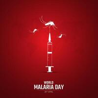 mundo malaria día conciencia día social medios de comunicación póster diseño vector